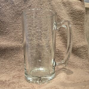 X Large Clear Glass Beer Mug Schnoorer Heavy Thick 24oz. 7" Tall